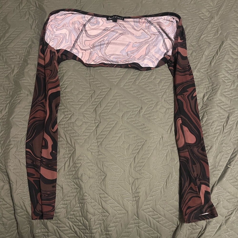 Abstract Pattern Long Sleeve shrug